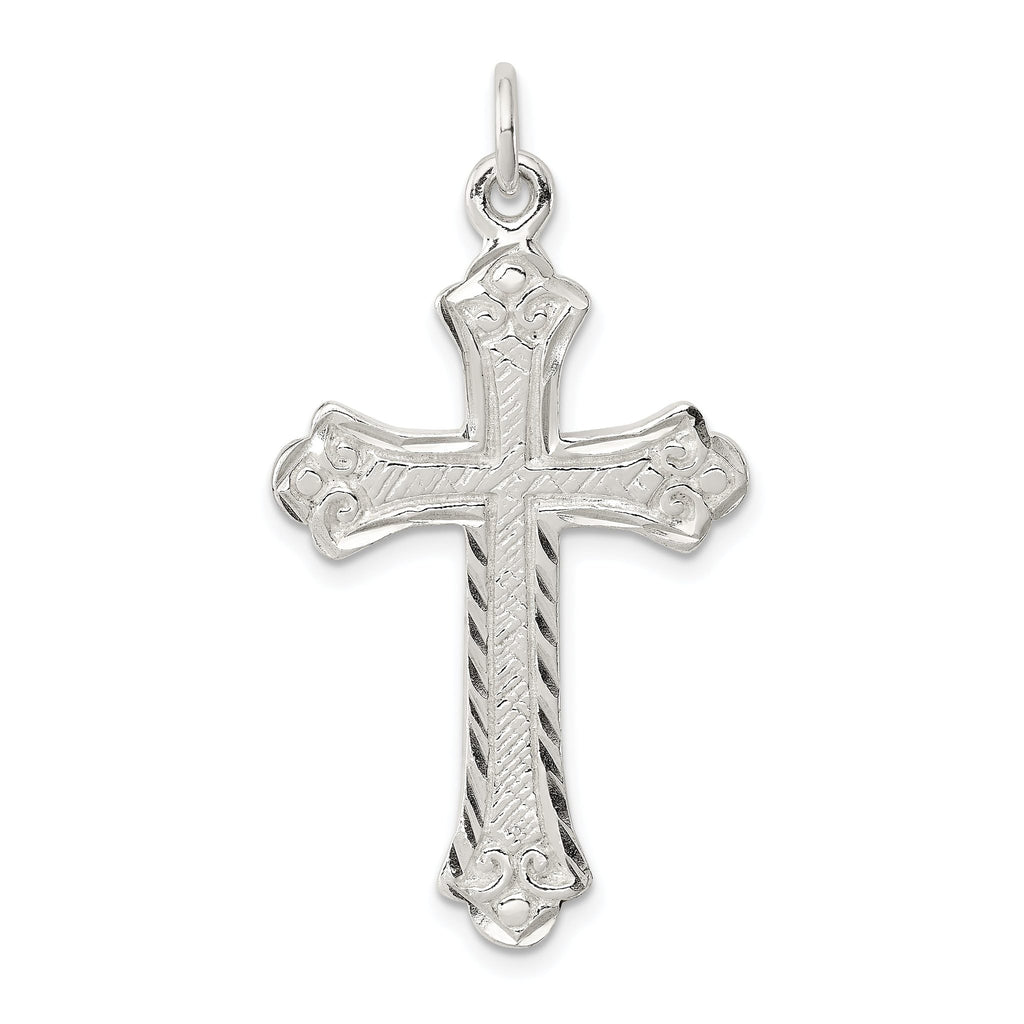 Sterling Silver 925 Cross Pendant with Polished Anti-Tarnish Finish