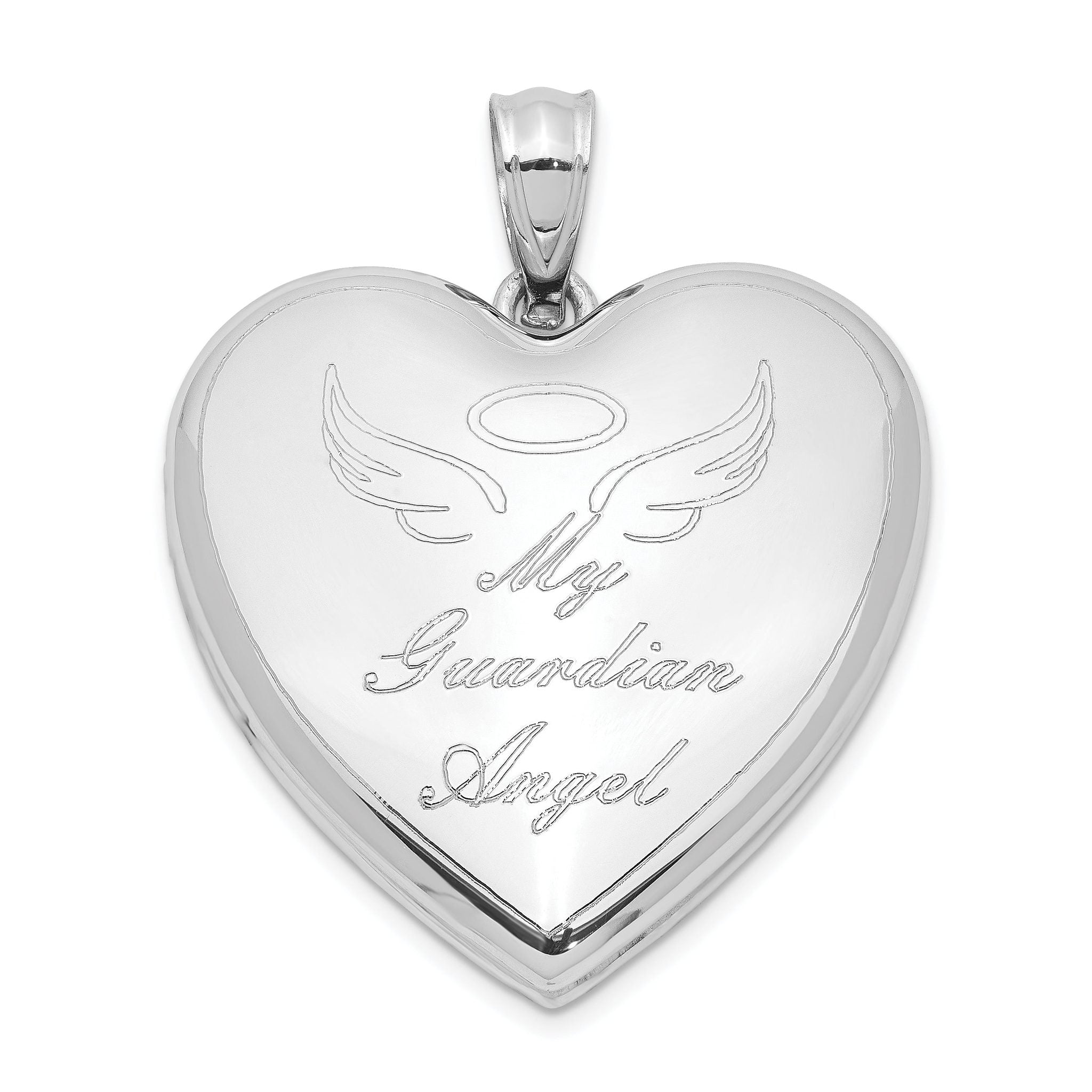 Sterling Silver Rhodium-plated Guardian Angel Ash Holder Heart Locket Main image