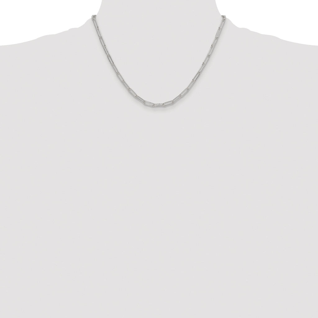 Polished Paperclip Chain Necklace in Sterling Silver, 3.5mm