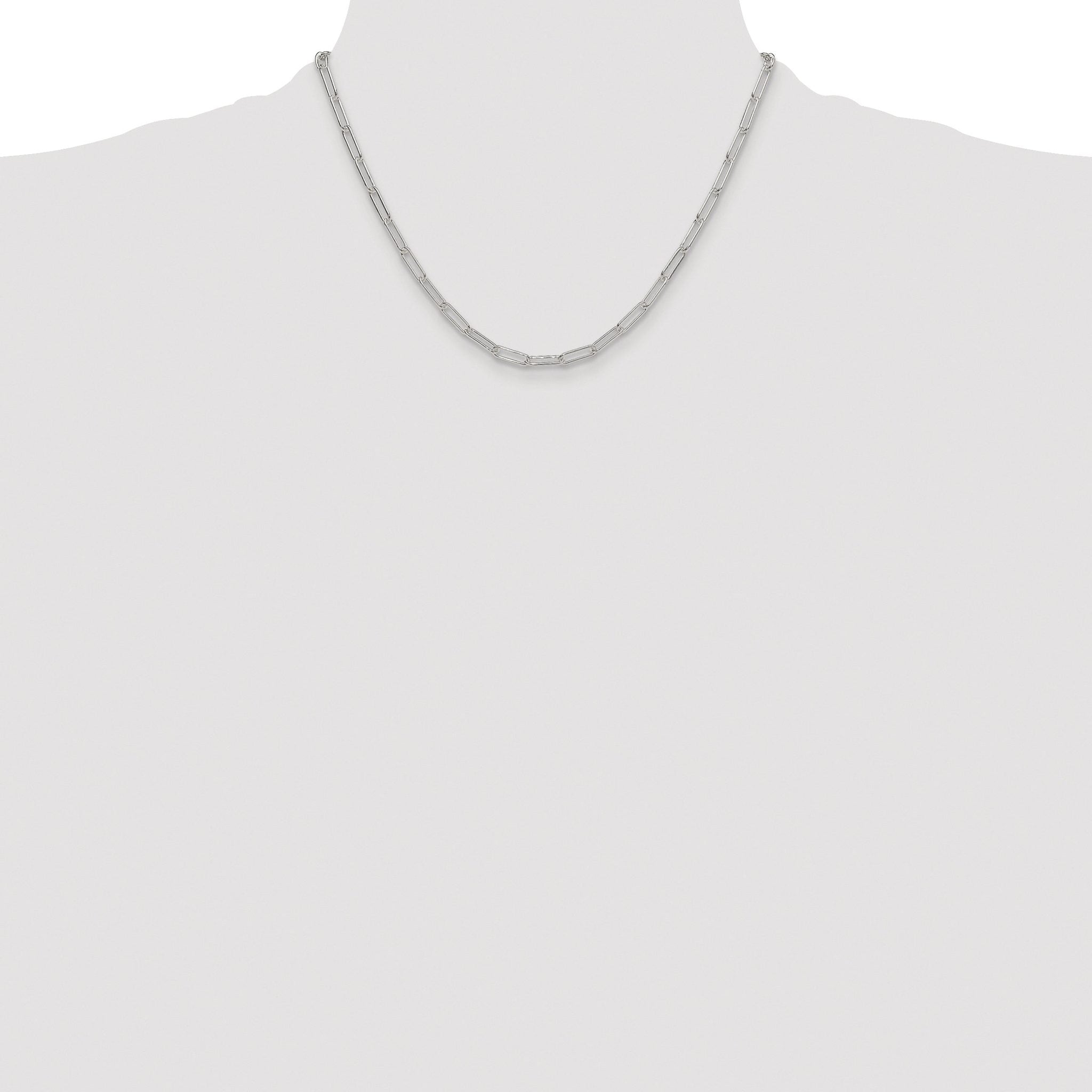 Polished Paperclip Chain Necklace in Sterling Silver, 3.5mm