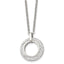 Crystal Open Circle Pendant Necklace in Stainless Steel