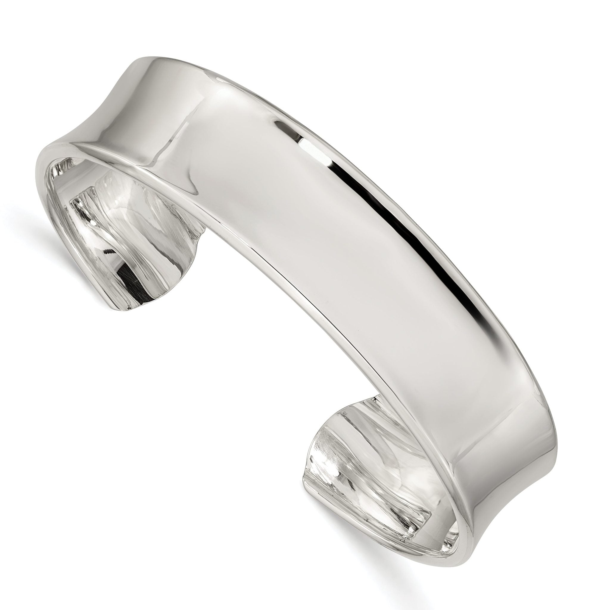 Sophia Jewelers Sterling Silver 925 Women's Engravable Polished Cuff Bangle