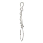 Sterling Silver 925 Cat Charm Pendant with Polished Anti-Tarnish Finish