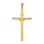 14K Two-Tone Gold Crucifix Pendant with Polished Finish