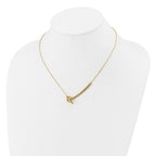 14K Polished Drop Toggle w/1in ext. Necklace