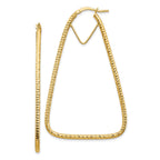 14k Polished & Diamond-cut Double Triangle Hoop Earrings
