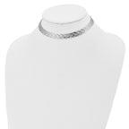 Sterling Silver RH-plate Polished w/4 in ext. Choker Necklace