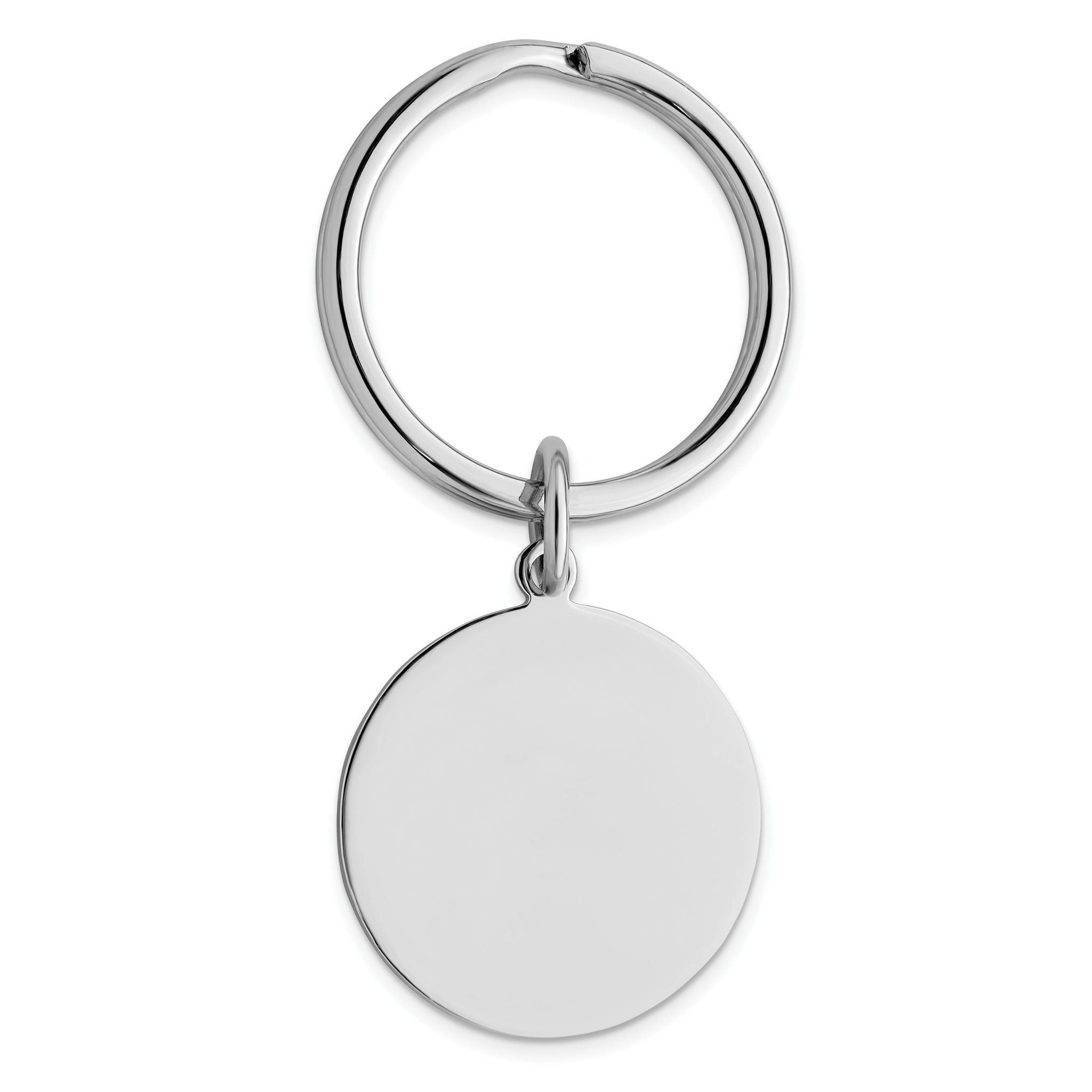 Rhodium-plated Kelly Waters Polished Round Key Ring Main image