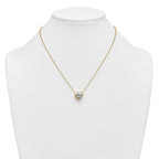 14k 4 carat Certified Lab Grown Diamond VS+ F+ Heart Complete 18 inch Bezel Set Solitaire Necklace