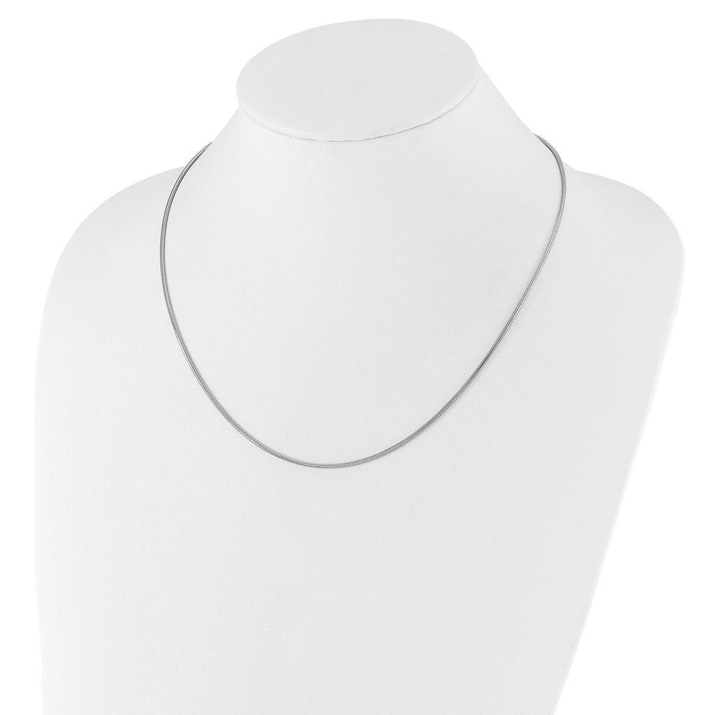 Sterling Silver RH-plated Adjustable 1.6mm Snake Chain