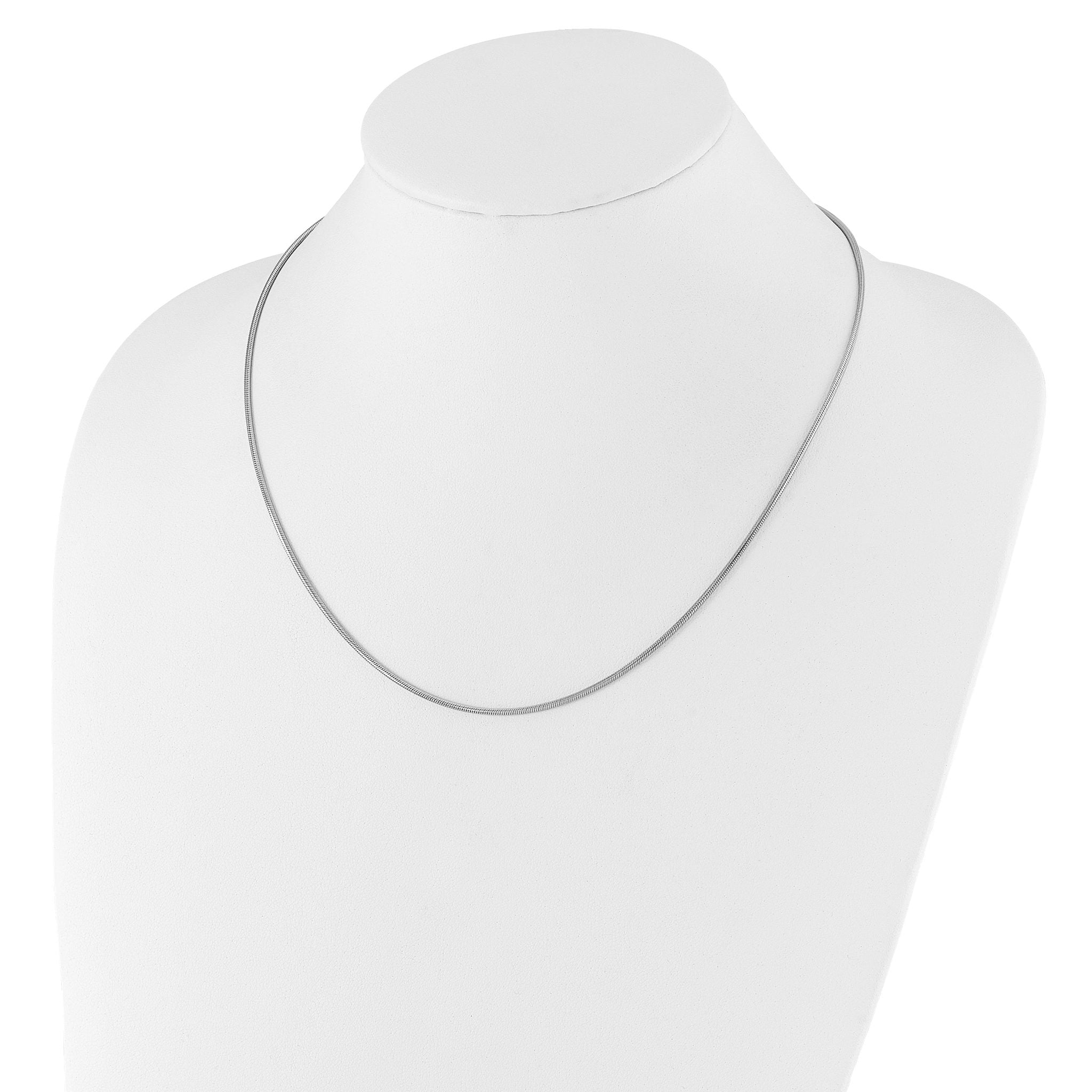 Sterling Silver RH-plated Adjustable 1.6mm Snake Chain