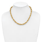 14K Polished and Textured Fancy Twisted Link Necklace