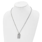 Sophia Jewelers Men's Stainless Steel Polished Necklace with Engravable Pendant