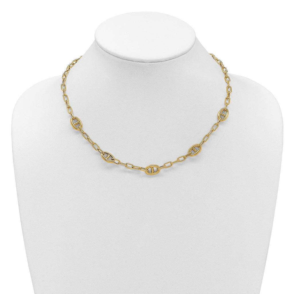 14K Polished Fancy Anchor Link Necklace