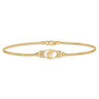 14k Polished Dolphin 9in Anklet