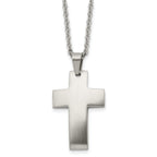 Chisel Stainless Steel Brushed Cross Pendant on a 20 inch Cable Chain Necklace