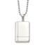 Chisel Stainless Steel Polished with CZ Dog Tag on a 22 inch Ball Chain Necklace
