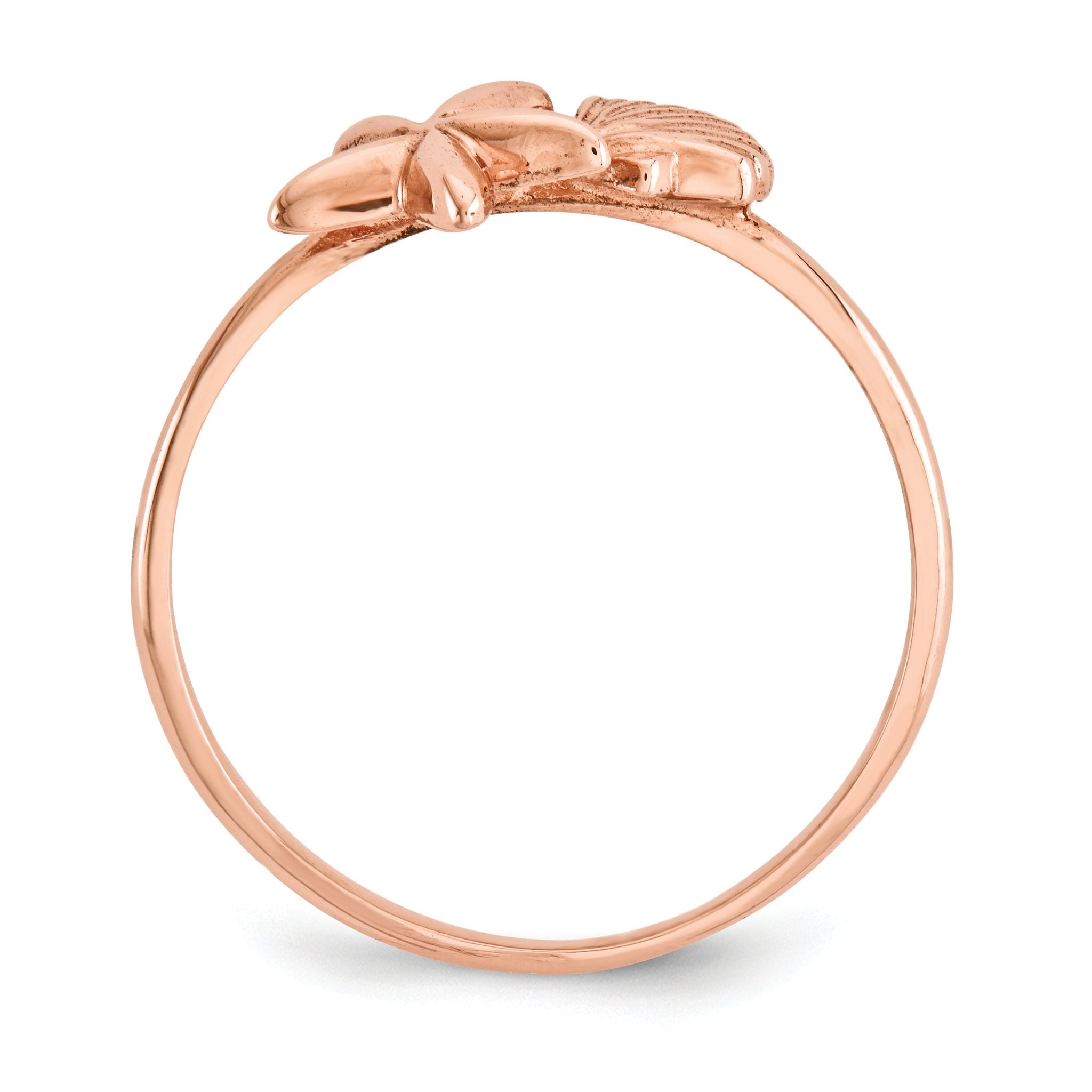14k Rose Gold Polished Shell & Starfish Ring Secondary image