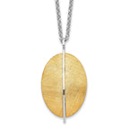 Two-Tone Fancy Necklace in Sterling Silver, Brushed, 16.5 Inch