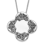 925 Sterling Silver Polished Antiqued Women's Cross Necklace Gift Ready
