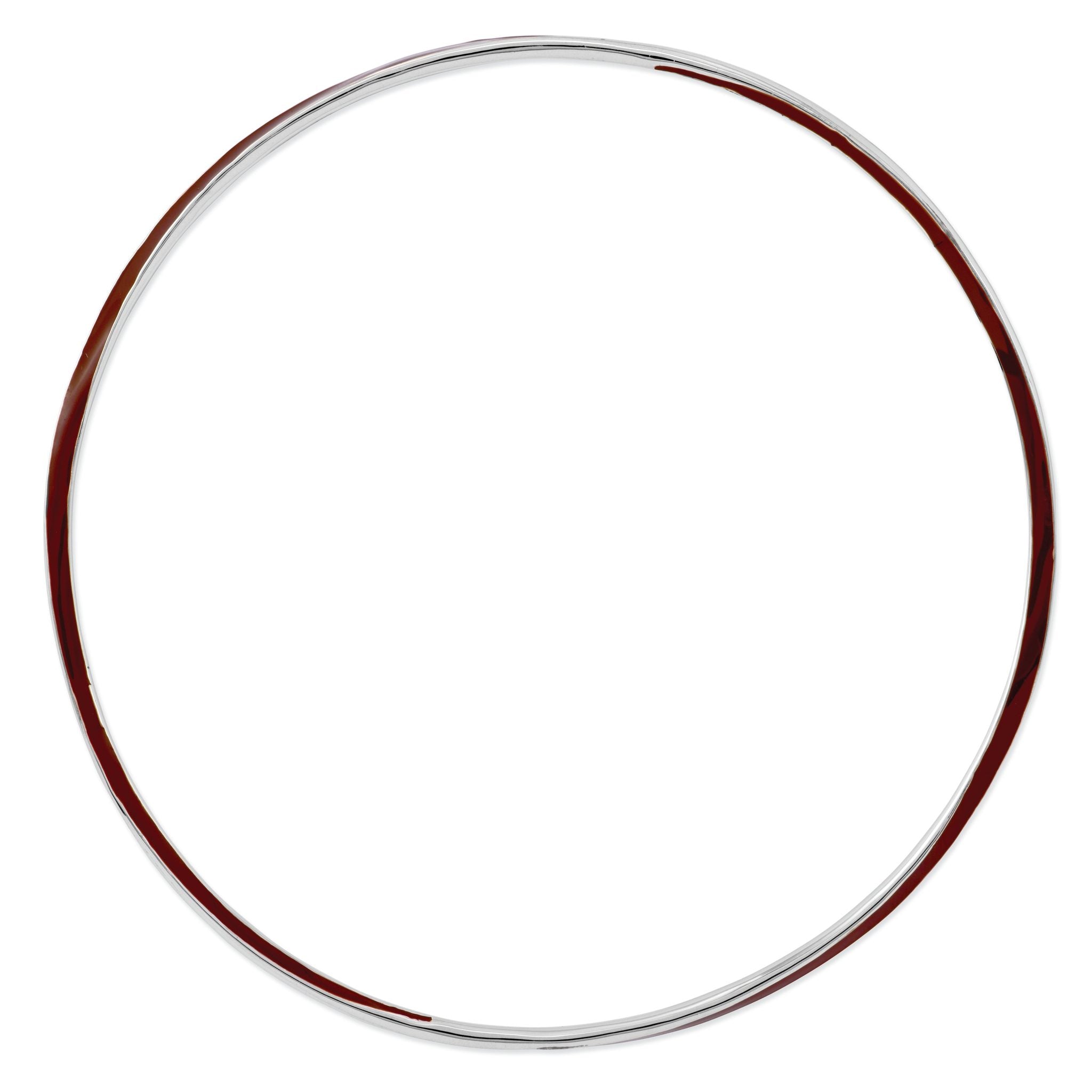 Sterling Silver Stackable Expressions Twisted Brown Enamel Bangle
