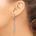 Sterling Silver Rhodium-plated Polished Post Dangle Earrings