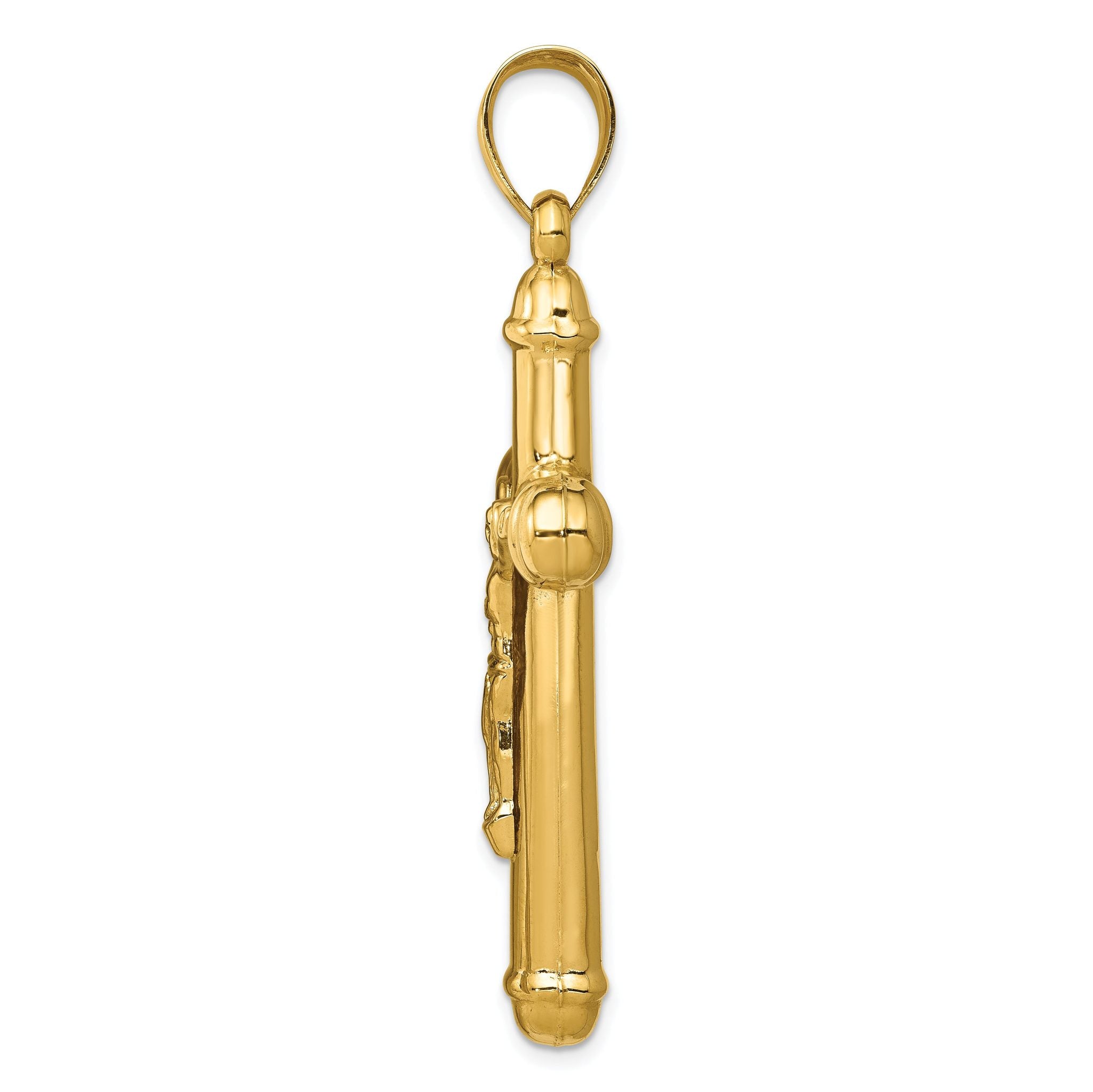 14K Gold Reversible Crucifix Pendant with Polished Finish