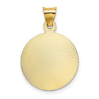 14K Gold Rhodium Lady of Guadalupe Pendant with Diamond-Cut Detailing