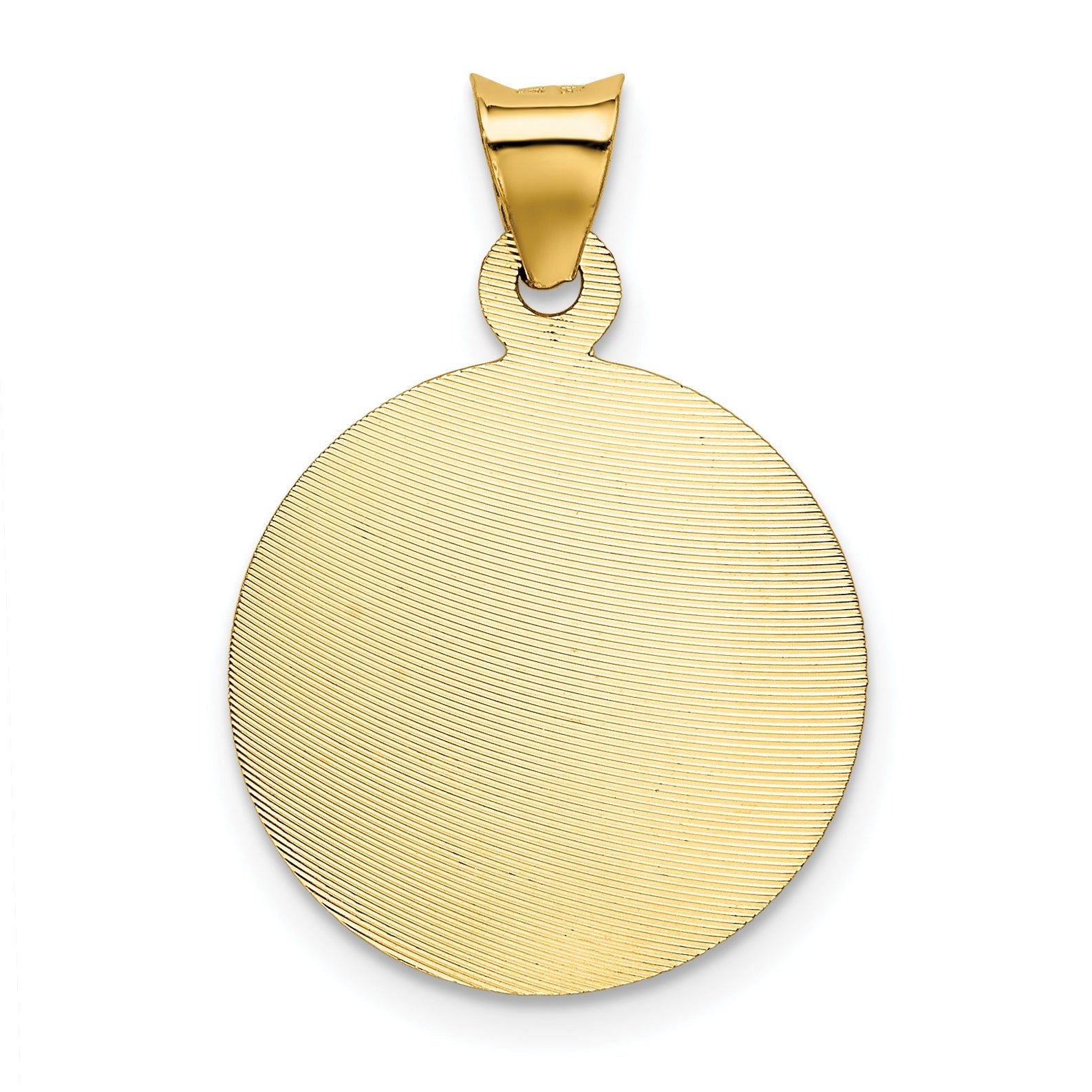 14K Gold Rhodium Lady of Guadalupe Pendant with Diamond-Cut Detailing