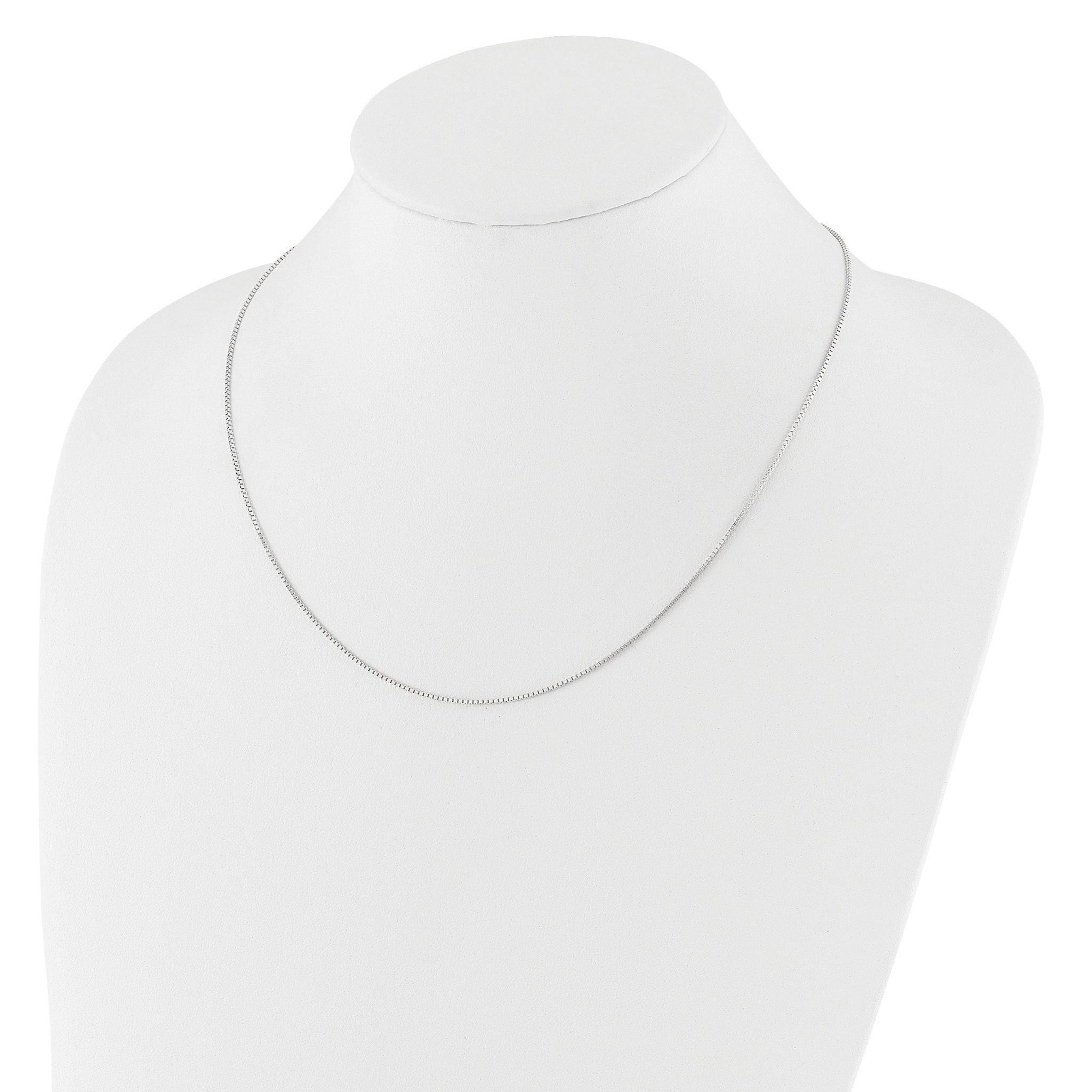 1.0mm 14K White Gold Box Chain