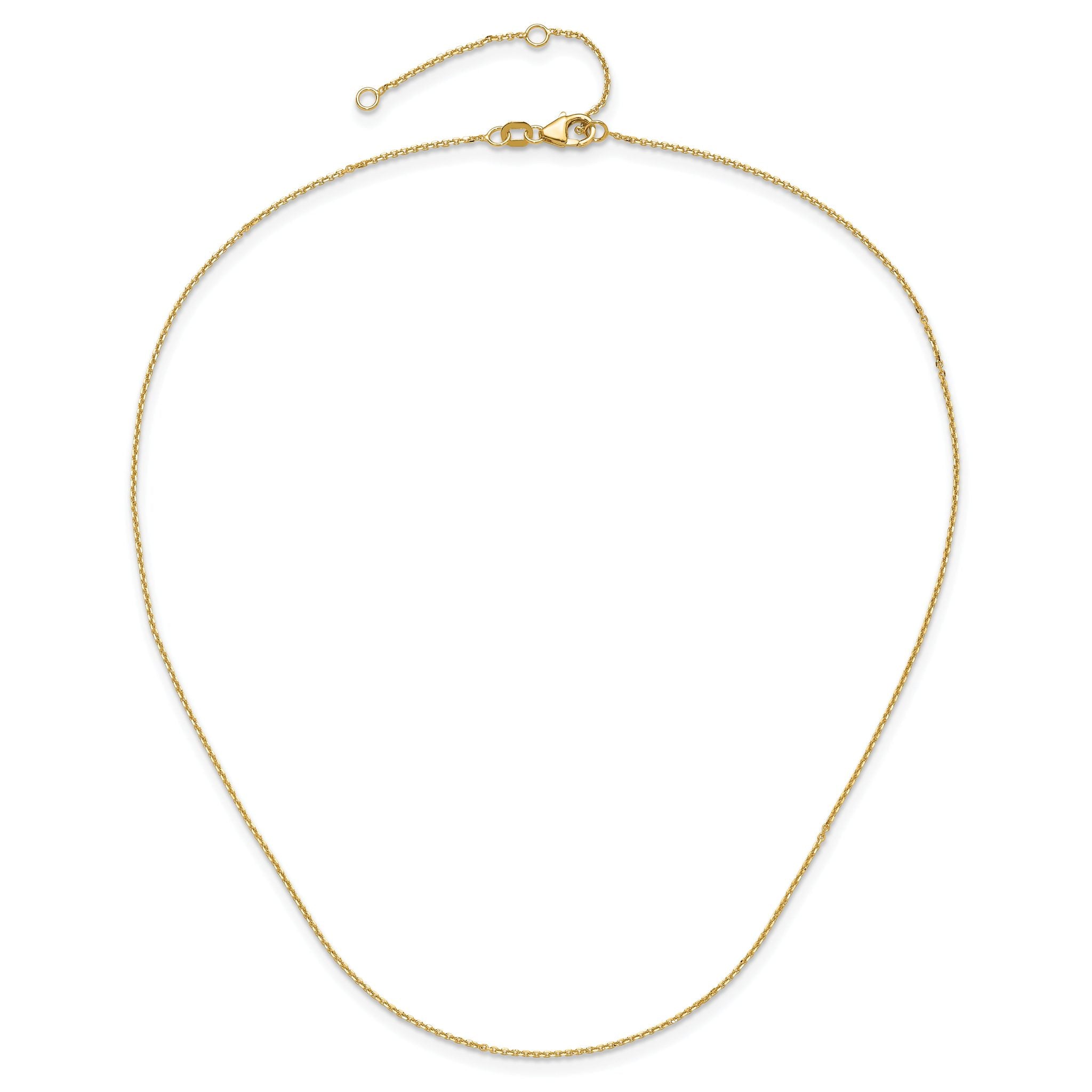 0.95mm 10K Yellow Gold Round Cable Chain