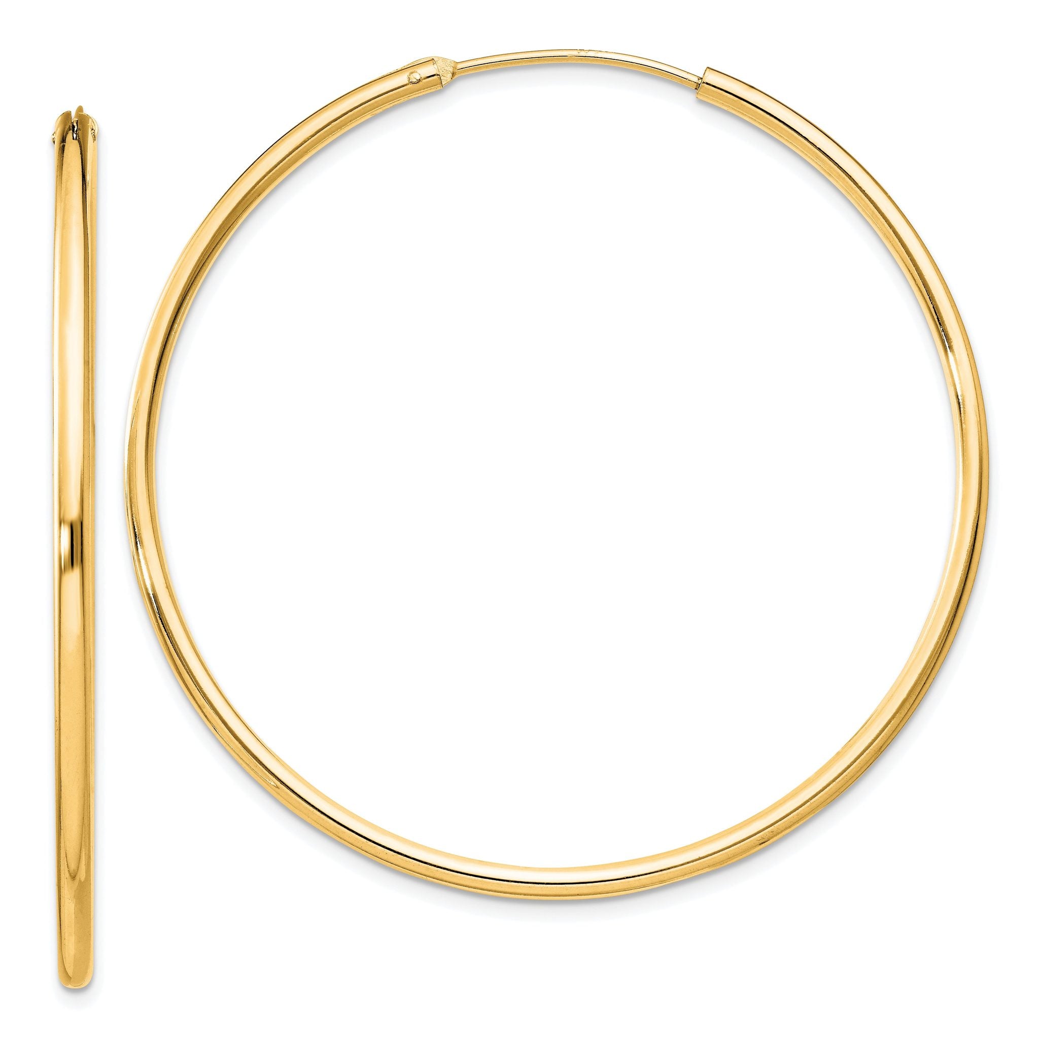 Sterling Silver Flash Gold-plated 2mm Endless Hoop Earrings