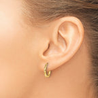 10k Diamond-cut 2mm Round Tube Hoop Earrings