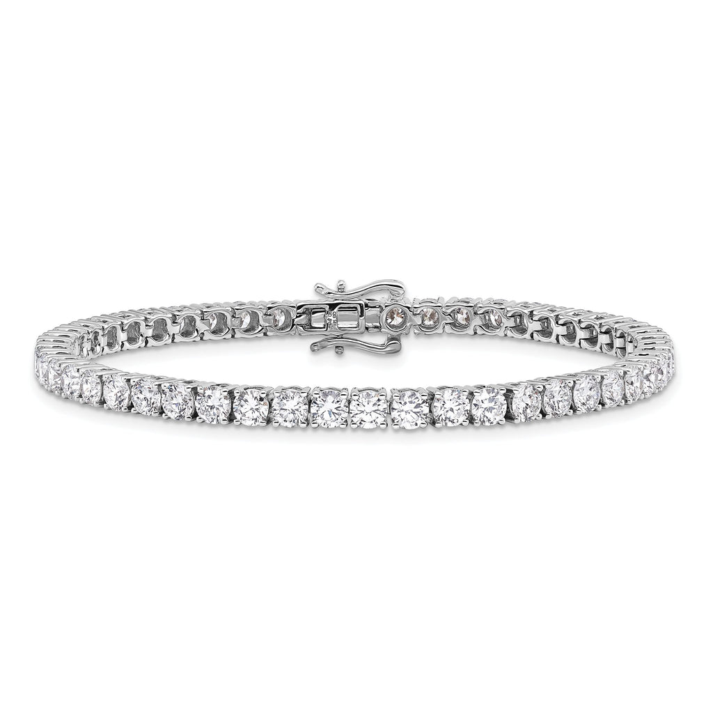 14k White Gold 7 7/8 carat Lab Grown Diamond VS/SI+ G+ Round Tennis Bracelet