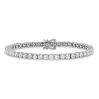 14k White Gold 7 7/8 carat Lab Grown Diamond VS/SI+ G+ Round Tennis Bracelet