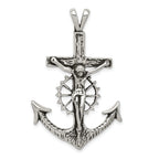 Sterling Silver 925 Polished Mariner Crucifix Charm Elegant Vintage Design