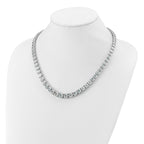 14k White Gold 72 3/8 carat Lab Grown Diamond VS/SI+ G+ Complete Round 20 inch Graduated Tennis Necklace