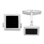 Polished Sterling Silver Onyx Cuff Links