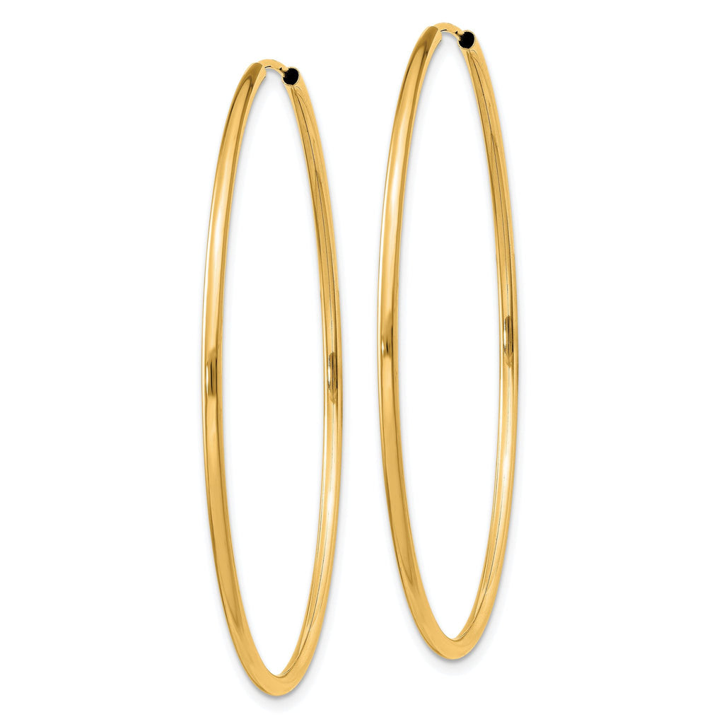 14k 1.50mm Polished Round Endless Hoop Earrings