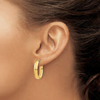 14k High Polished 5mm Oval Hoop Earrings