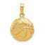 14K Gold Basketball Pendant for Men with Polished Textured Finish