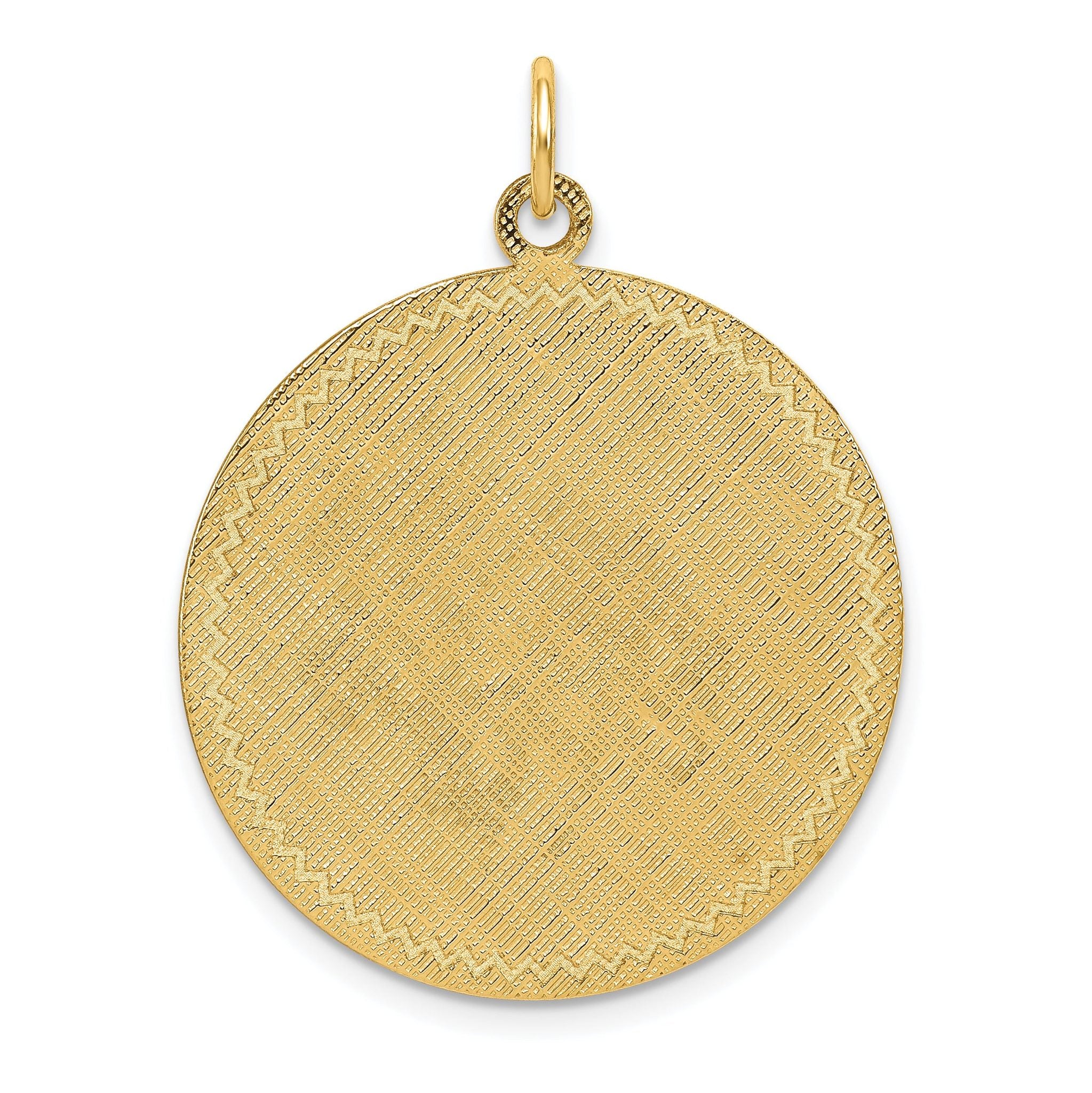 14k Patterned .018 Gauge Circular Engravable Disc w/Satin Back Main image