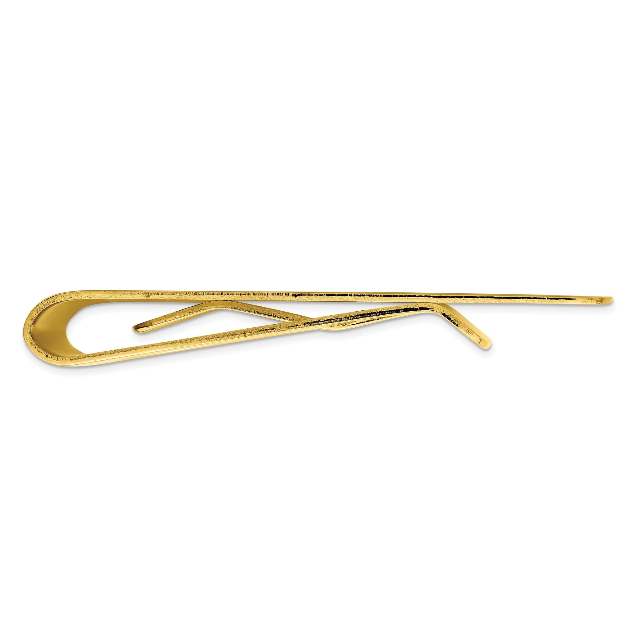 Gold-plated Kelly Waters Etched Diagonal Lines with Engravable Area Money Clip Secondary image