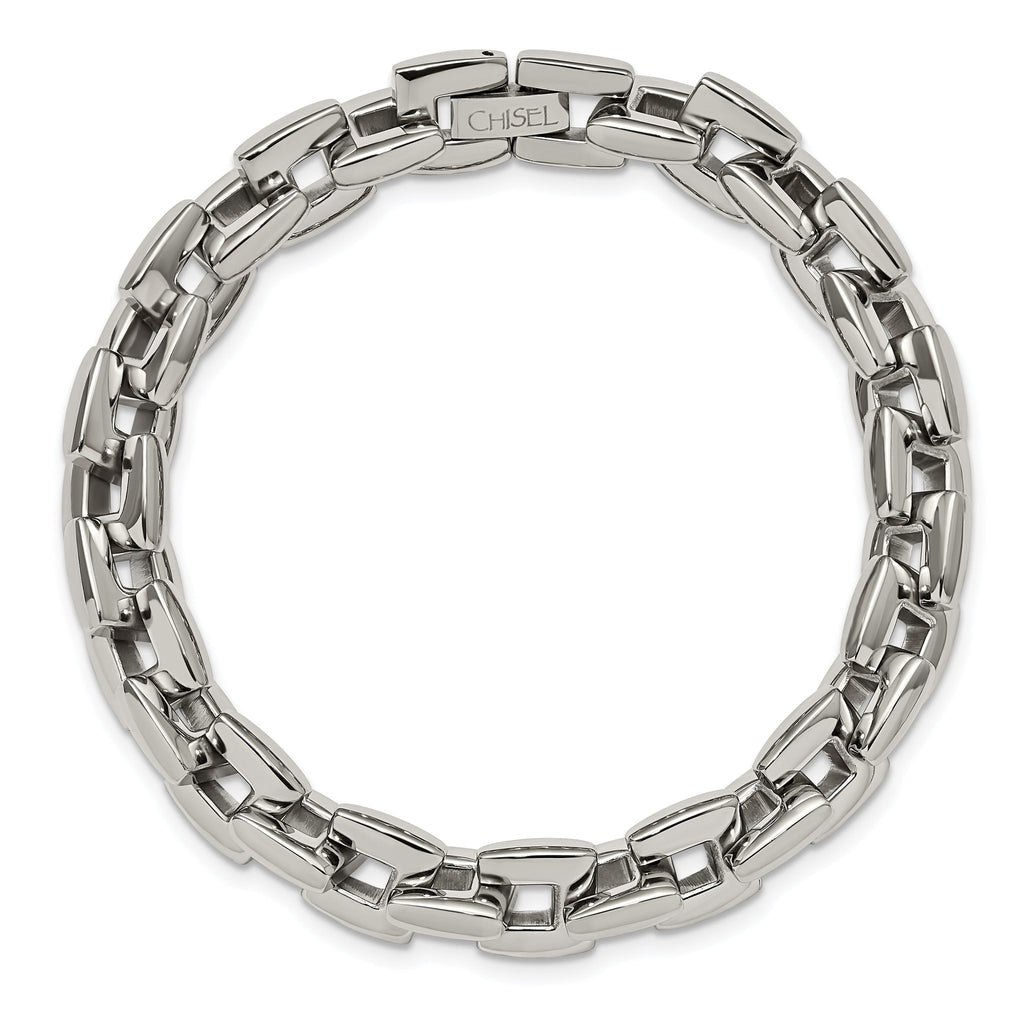 Stainless Steel Polished Square Link Bracelet for Men