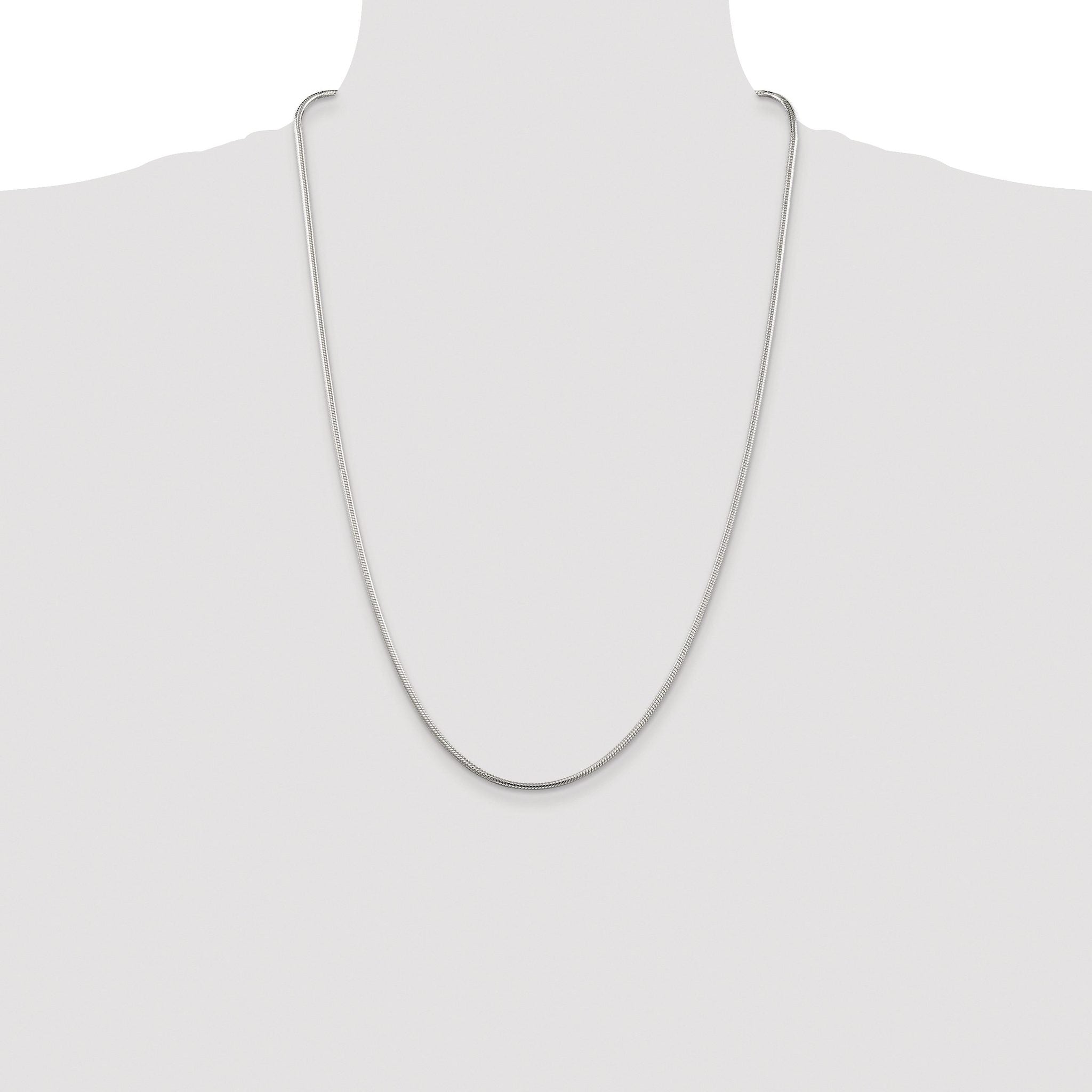 Polished Snake Chain Necklace in Sterling Silver, 2mm