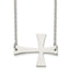 Stainless Steel Unisex Necklace with Polished Sideways Cross Pendant