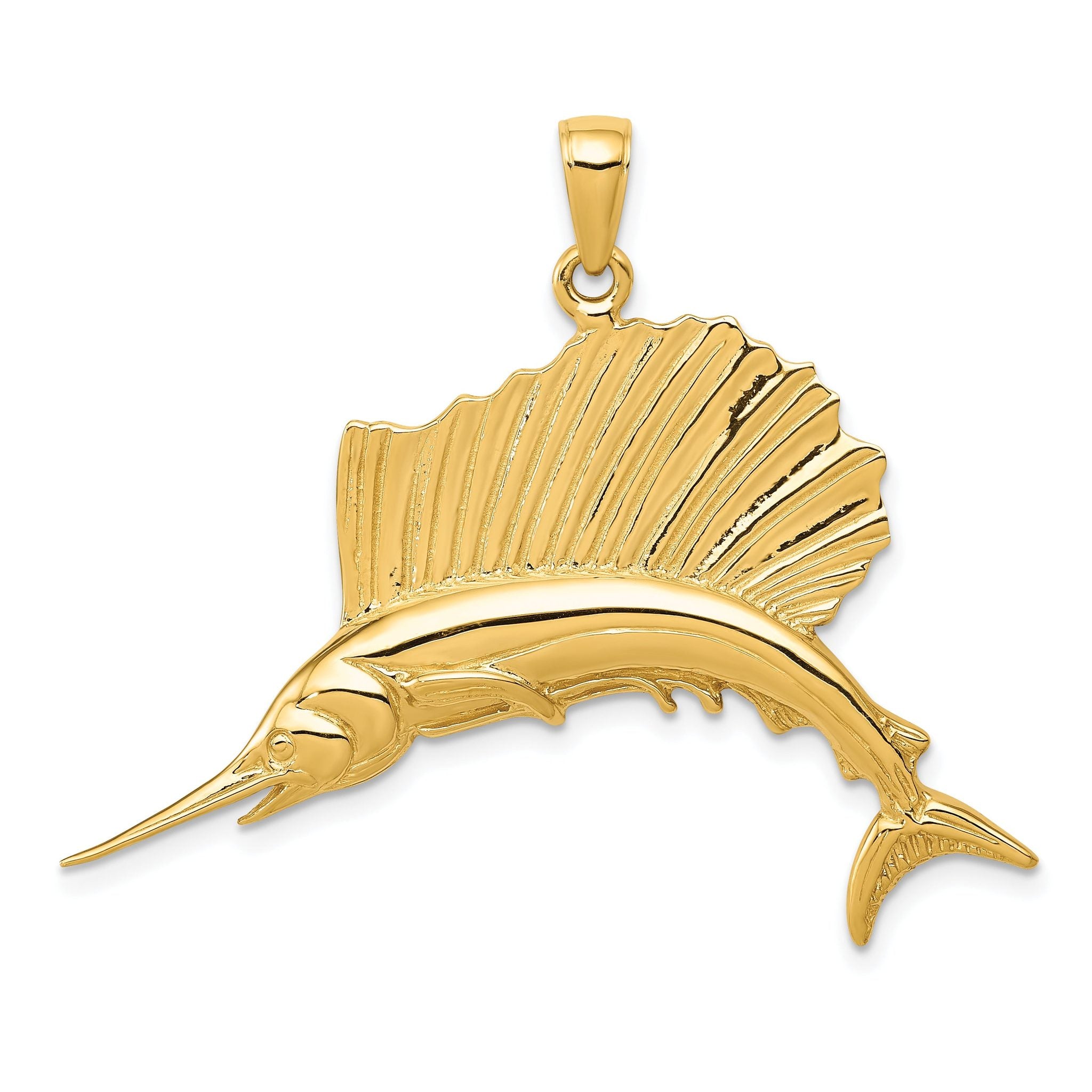10k Polished Sailfish Pendant Main image