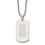 CZ Dog Tag Rope Chain Necklace in Stainless Steel