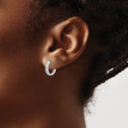 14k White Gold 1/4 carat Lab Grown Diamond VS/SI+ G+ Complete Hinged Hoop Earrings