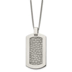 Titanium Men's Dog Tag Necklace with Polished Hammered Finish, Engravable
